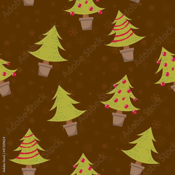 Obraz Seamless pattern with christmas trees