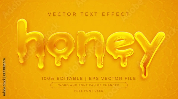 Obraz Honey text, liquid 3d editable text effect style