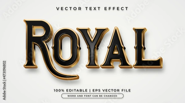 Obraz Royal text, black and gold editable text effect style