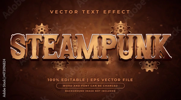 Obraz Steampunk text, glowing editable text effect style