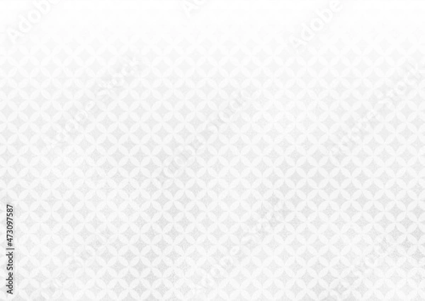 Fototapeta 七宝つなぎ文様　和柄イラスト背景素材（白）