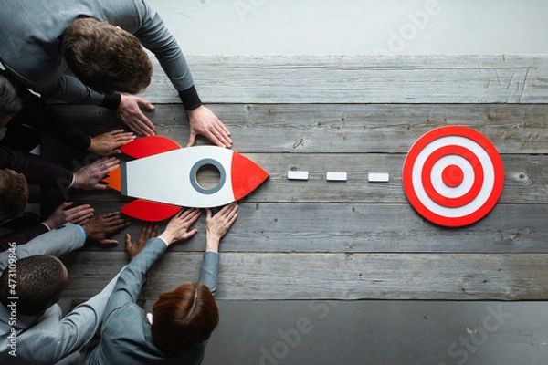 Obraz Business people with rocket