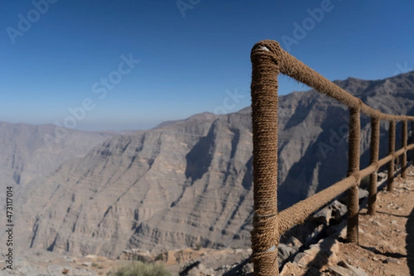 Fototapeta Bridge in Jebel Jais mountains