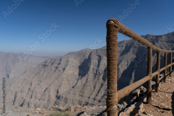 Fototapeta Bridge in Jebel Jais mountains