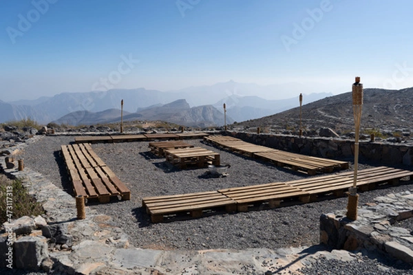 Fototapeta Camping spot 1770 in Jebel Jais