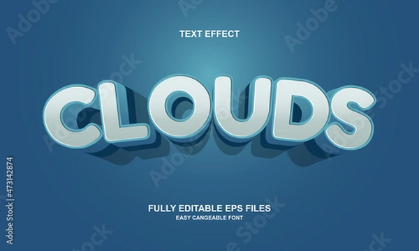 Fototapeta clouds style editable text effect
