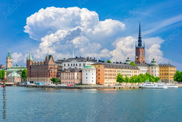 Fototapeta Old town (Gamla Stan) architecture in Stockholm, Sweden