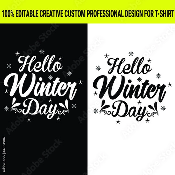 Fototapeta Winter t-shirt design vector file, Holiday t-shirt design, Christmas t-shirt, Perfect design for wintertime.