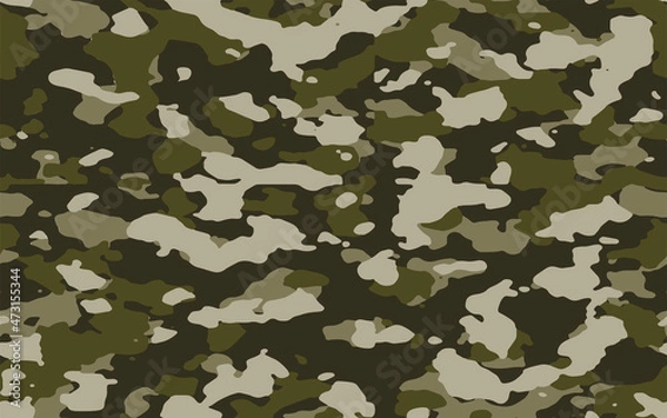 Fototapeta Full seamless abstract military camouflage skin pattern vector for decor and textile. Army masking design for hunting textile fabric printing and wallpaper. Design for fashion and home design.