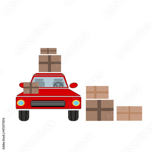 Obraz truck with boxes