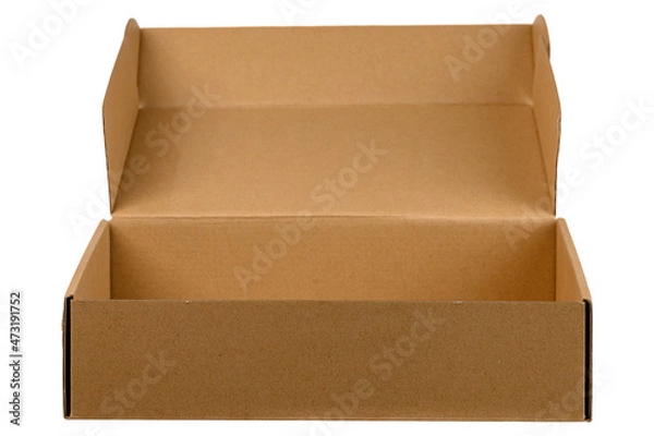 Fototapeta Open empty blank box isolated on white background