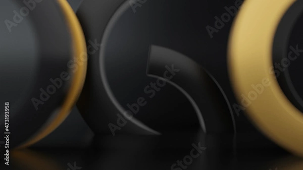 Fototapeta Abstract texture. 3d rendering background can be used in cover design, book design, poster, CD cover, flyer, website background for advertisement, broadcasting, presentation black and Yellow