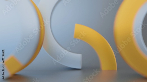 Fototapeta Abstract texture. 3d rendering background can be used in cover design, book design, poster, CD cover, flyer, website background for advertisement, broadcasting, presentation white and Yellow