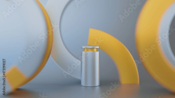 Fototapeta Abstract texture. 3d rendering background can be used in cover design, book design, poster, CD cover, flyer, website background for advertisement, broadcasting, presentation white and Yellow