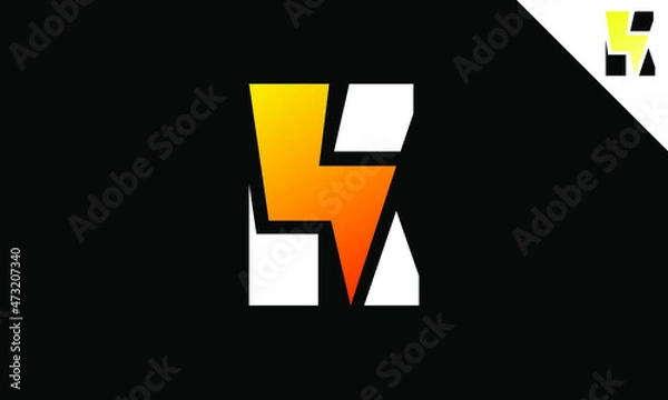 Fototapeta Letter K Lightning Logo Design Vector