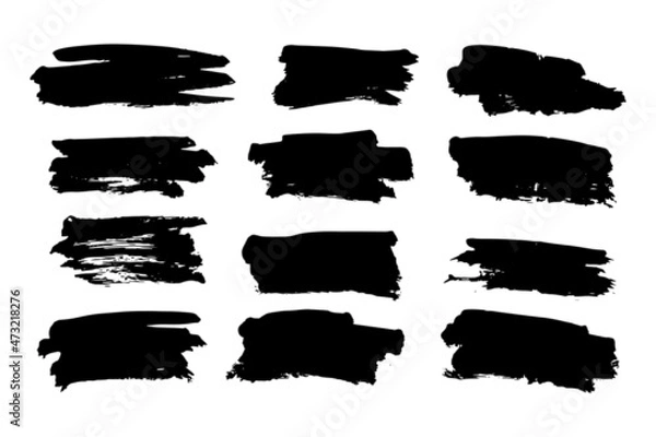 Fototapeta Set of vector brush strokes