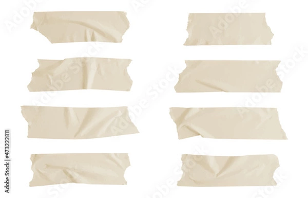 Fototapeta Realistic adhesive tape collection Sticky scotch tape of different sizes. Vector illustration.