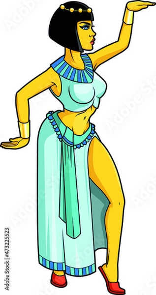 Obraz Cleopatra doing the typical pose of the hieroglyphs
