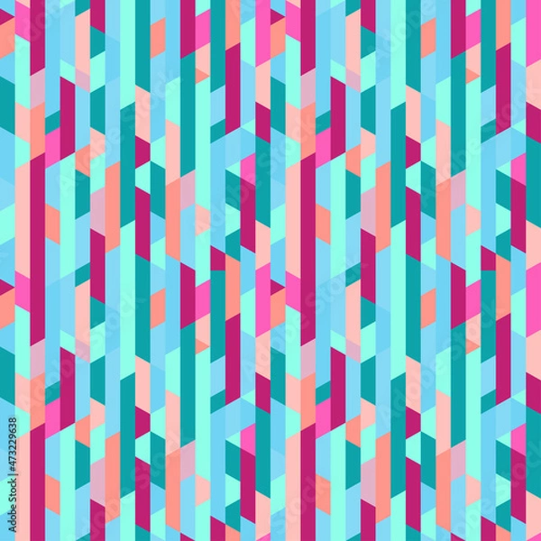 Obraz Polygonal pattern. Abstract geometric wallpaper of the surface. Striped multicolored background. Seamless pretty texture. Print for polygraphy, t-shirts and textiles. Vintage and retro style