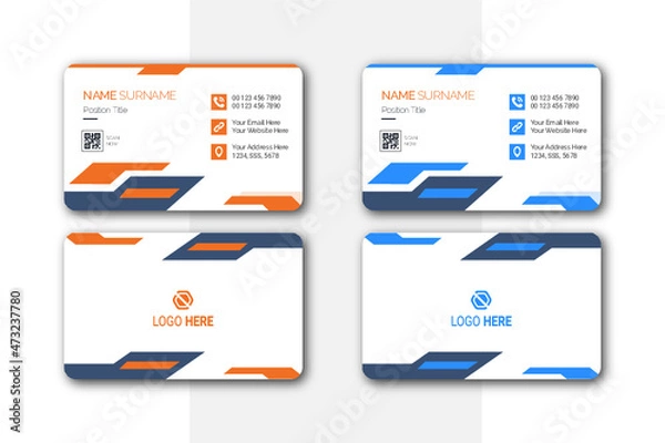 Fototapeta abstract Creative Minimal Modern and Clean Business card Design Template