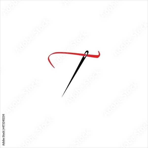 Obraz letter t logo vector template needle