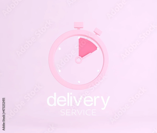 Fototapeta 3D Online express delivery service concept, fast response delivery by courier Pickup, Delivery, Online Shipping Services. 3d Rendering. 