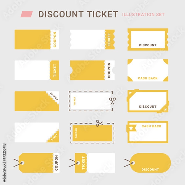 Fototapeta セール　クーポン　フラットアイコン