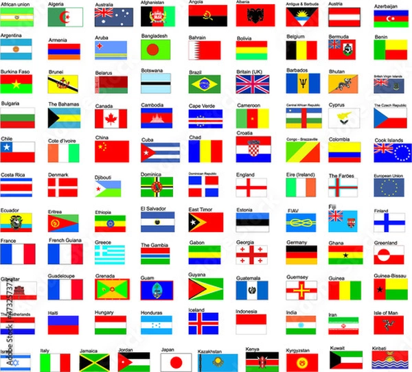Fototapeta Flags of all countries in the world, part 1
