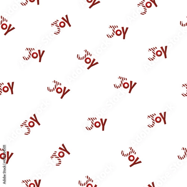 Fototapeta Christmas lettering hand drawn seamless pattern. Vector stock illustration