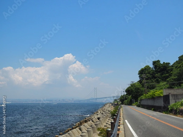 Obraz 淡路島からの明石海峡大橋