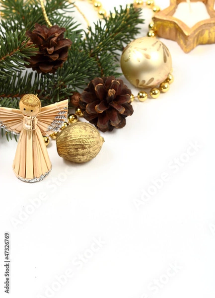 Obraz Christmas decorations greeting card background
