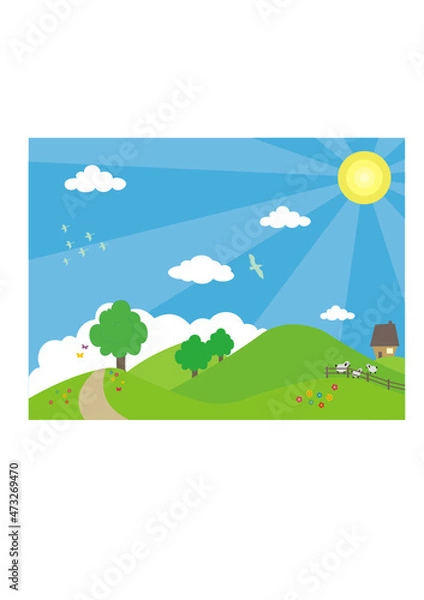 Obraz Countryside scene, vector illustration