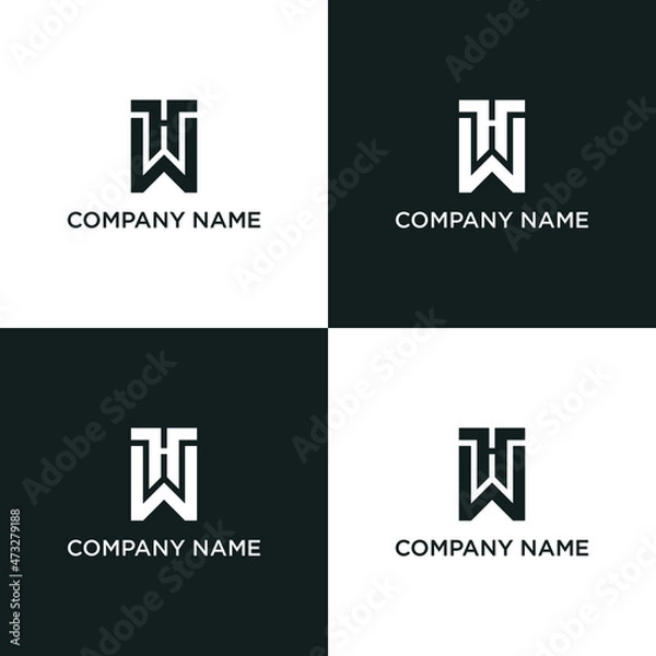 Obraz logo initial HW abstract design