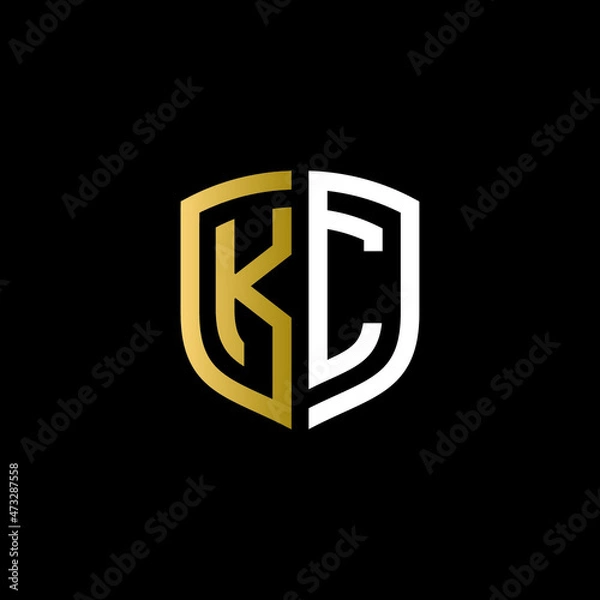 Obraz kc shield logo design vector icon