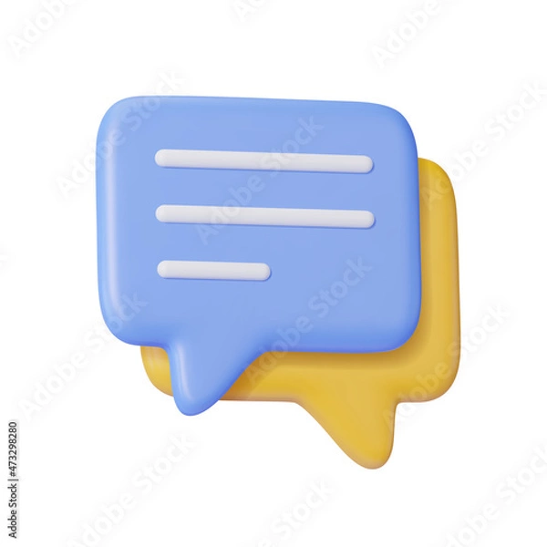 Fototapeta 3d chat bubble icon vector illustration. stylze dialogue symbol Background isolated