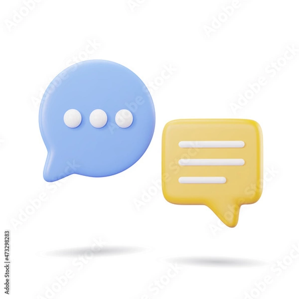 Fototapeta 3d chat bubble icon vector illustration. stylze dialogue symbol Background isolated