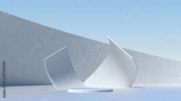 Obraz Advanced background High end scenario concrete wall 3D rendering booth