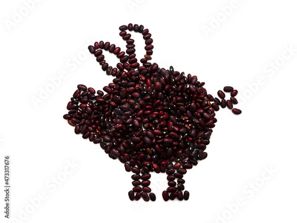 Obraz bean pig on white background, plant based meat