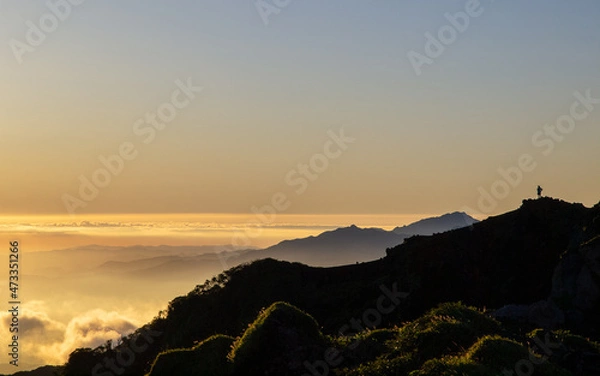 Fototapeta 阿蘇高岳からの朝焼け