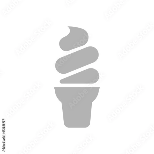 Fototapeta ice cream icon on a white background, vector illustration