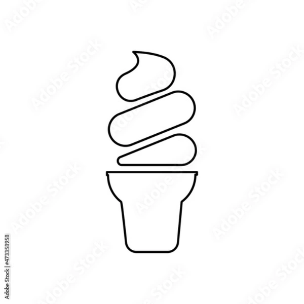 Fototapeta ice cream icon on a white background, vector illustration
