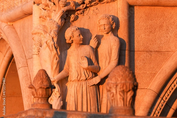 Fototapeta Italien, Vendig, Dogenpalast, Eckkapitell Noahs Trunkenheit 