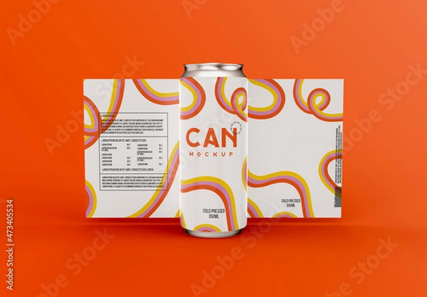 Fototapeta 3D Soda Can Label Mockup