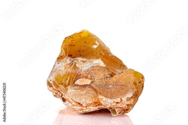 Fototapeta Macro stone Hyalite mineral opal on a white background