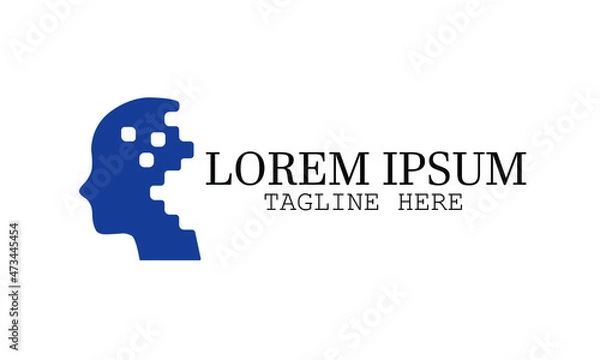 Fototapeta Skull Man Logo Design Vector