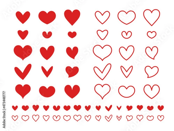 Fototapeta 色々な形のハート　ベクターイラストセット