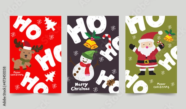 Obraz christmas hand drawn art design cards collection 07