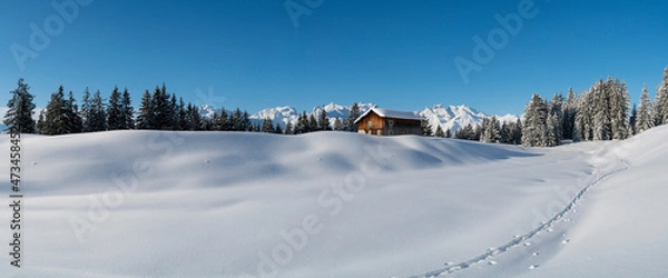 Obraz Winterpanorama - Verschneite Winterlandschaft