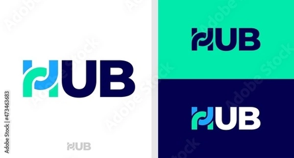 Obraz HUB LOGO WORDMARK CONNECTED TECHNOLOGY EDITABLE