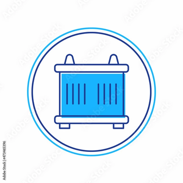 Fototapeta Filled outline Container icon isolated on white background. Crane lifts a container with cargo. Vector